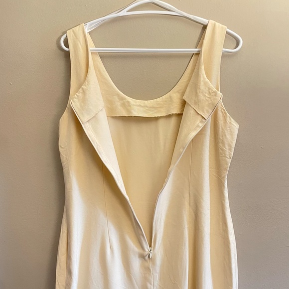 Vintage 70s Joseph Ribkoff Pale Yellow Sleeveless Dress Made in Canada - Picture 12 of 15